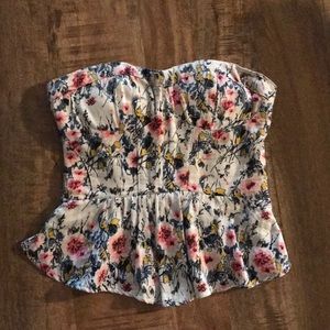 Floral peplum corset top